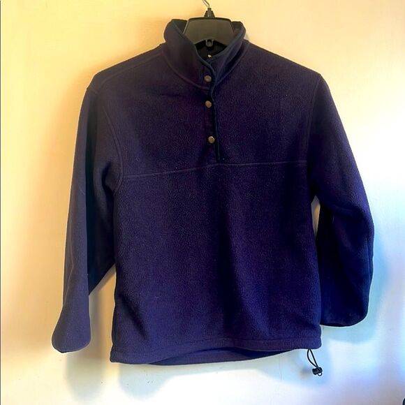 VINTAGE WOMENS MEDIUM WOOLRICH FLEECE QUARTER SNAP PULLOVER - Picture 4 of 6